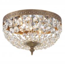  710-OB-CL-MWP - Crystorama 2 Light Hand Cut Crystal Olde Brass Flush Mount