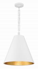 Crystorama 8687-MT-GA - Brian Patrick Flynn Alston 3 Light Matte White + Antique Gold Pendant