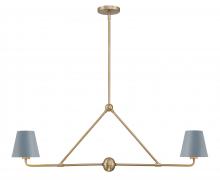 Crystorama XAV-B9302-VG-BL - Xavier 2 Light Vibrant Gold + Blue Chandelier