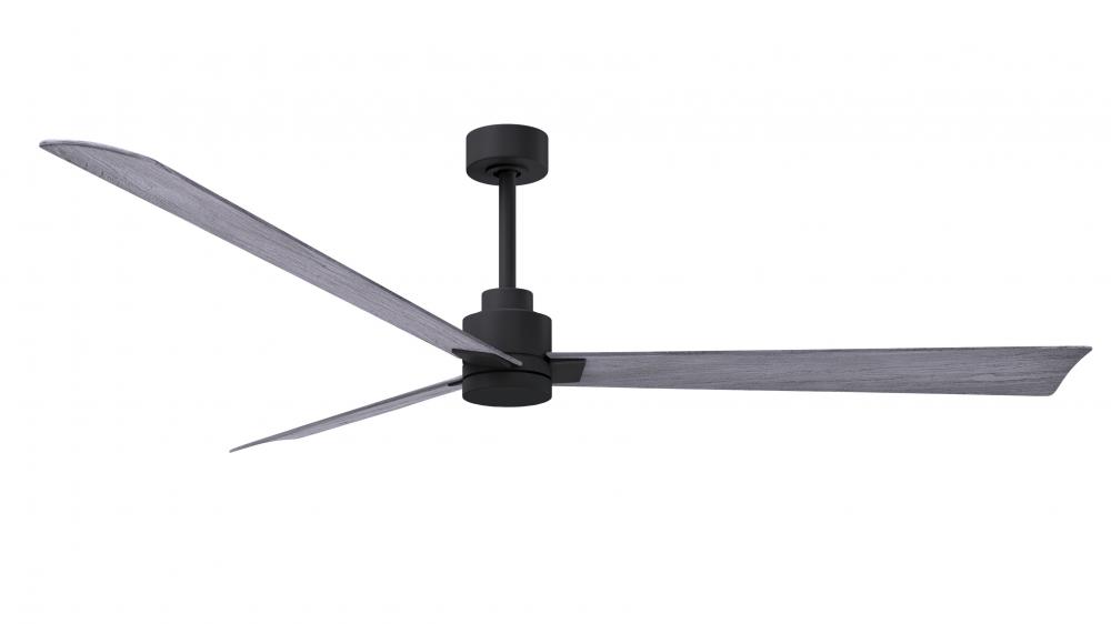 Alessandra 3-blade transitional ceiling fan in matte black finish with barnwood blades. Optimized