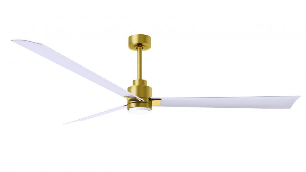 Alessandra 3-blade transitional ceiling fan in brushed brass finish with matte black blades. Optim