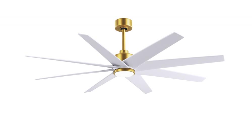 Ariella 8-blade ceiling fan in Brushed Brass and Matte White Blades