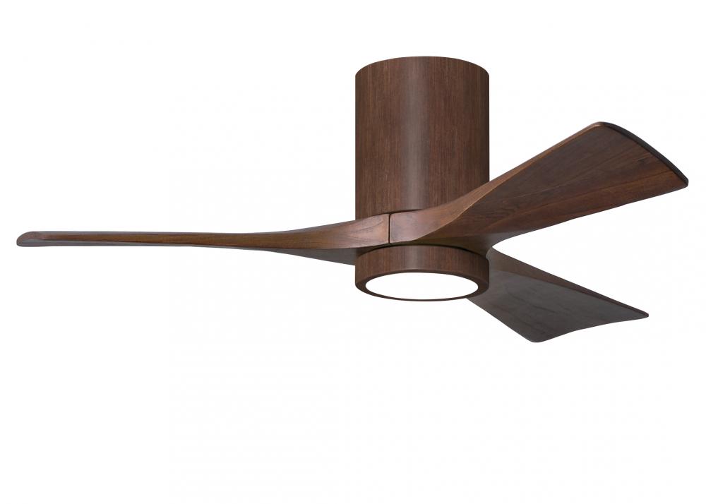 Irene-3HLK three-blade flush mount paddle fan in Walnut finish with 42” solid walnut tone blades