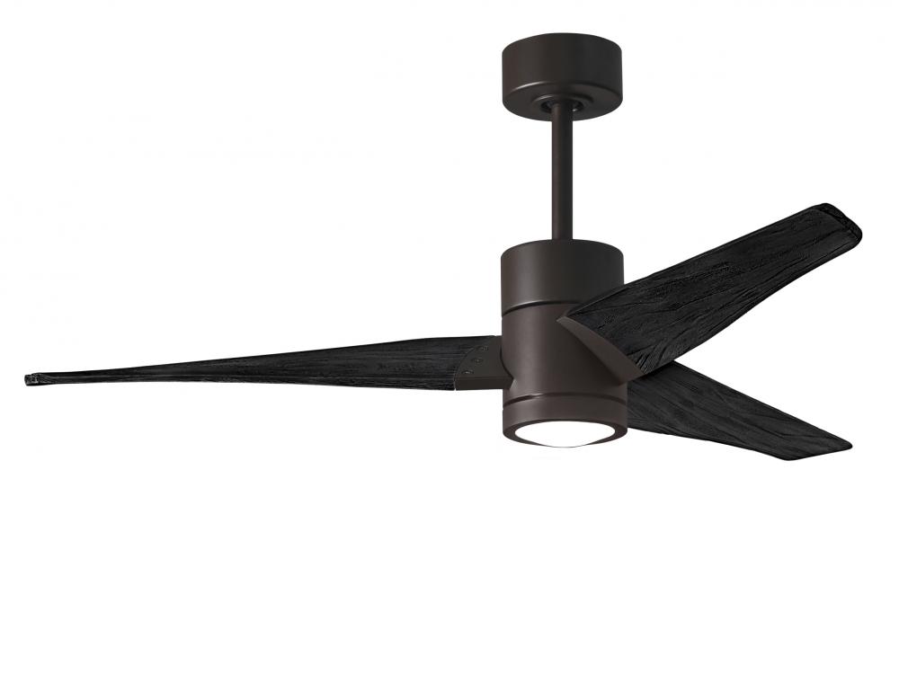 Super Janet three-blade ceiling fan in Textured Bronze finish with 52” solid matte blade wood bl