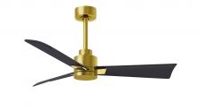 Matthews Fan Company AK-BRBR-BK-42 - Alessandra 3-blade transitional ceiling fan in brushed brass finish with matte black blades. Optim