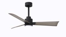 Matthews Fan Company AKLK-BK-GA-42 - Alessandra 3-blade transitional ceiling fan in matte black finish with gray ash blades. Optimized