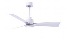 Matthews Fan Company AKLK-MWH-MWH-42 - Alessandra 3-blade transitional ceiling fan in matte white finish with matte white blades. Optimiz