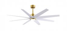 Matthews Fan Company ANLK-BRBR-MWH-64 - Ariella 8-blade ceiling fan in Brushed Brass and Matte White Blades