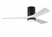 Matthews Fan Company IR3HLK-BK-MWH-52 - Irene-3HLK three-blade flush mount paddle fan in Matte Black finish with 52” solid matte white w