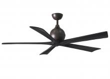 Matthews Fan Company IR5-TB-BK-60 - Irene-5 five-blade paddle fan in Textured Bronze finish with 60" solid matte black wood blades