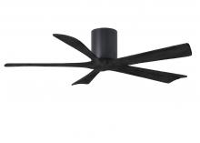 Matthews Fan Company IR5H-BK-BK-52 - Irene-5H five-blade flush mount paddle fan in Matte Black finish with 52” solid matte black wood