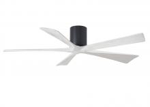 Matthews Fan Company IR5H-BK-MWH-60 - Irene-5H five-blade flush mount paddle fan in Matte Black finish with 60” solid matte white wood