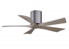 Matthews Fan Company IR5H-BP-GA-42 - Irene-5H three-blade flush mount paddle fan in Brushed Pewter finish with 42” Gray Ash  tone bla