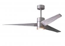 Matthews Fan Company SJ-BN-BW-60 - Super Janet three-blade ceiling fan in Brushed Nickel finish with 60” solid barn wood tone blade