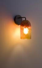 WPT Design ROSE-MOD-SC-CLAM-BZ - Rose - Sconce - Modern- BZ-Clear Amber Glass