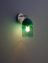 WPT Design ROSE-MOD-SC-CLGR-SS - Rose - Sconce - Modern- SS-Clear Green Glass