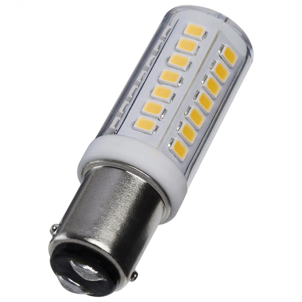 4.5 Watt Mini LED; Bayonet Single Contact Base; 3000K; Clear Finish; 12 Volt