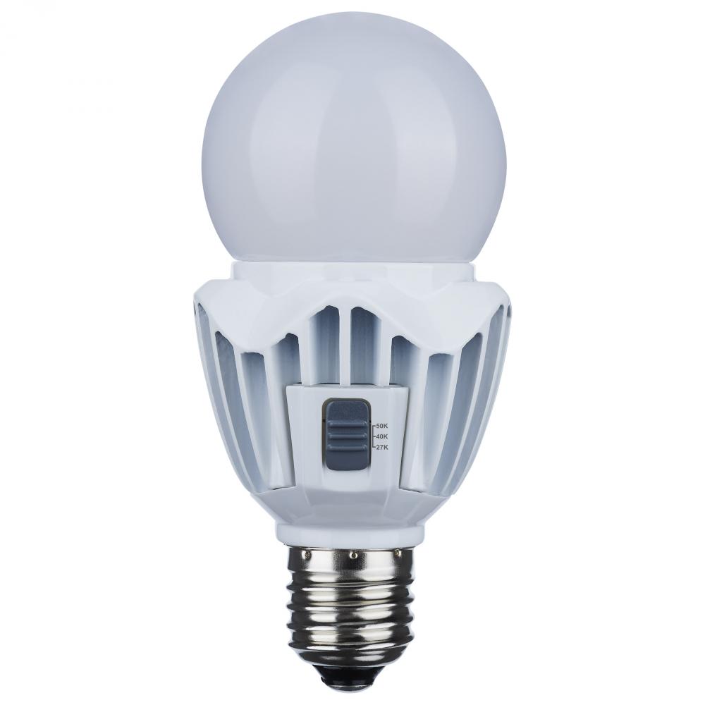 15 Watt LED A21; High Lumen Output; 27K/40K/50K CCT Selectable; Medium Base; White Finish; 120V-277V