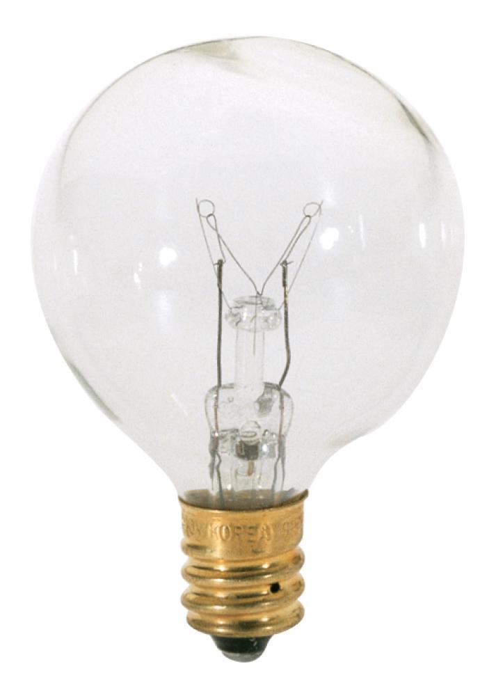 40 Watt G12 1/2 Incandescent; Clear; 1500 Average rated hours; 370 Lumens; Candelabra base; 120 Volt