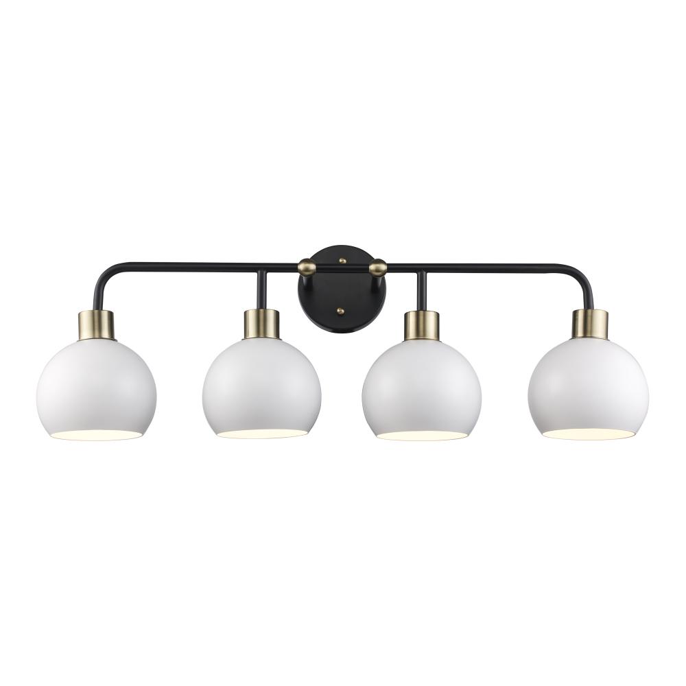 Indigo Vanity Lighting Black/Antique Gold White