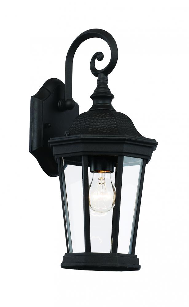 Westfield Hexagon Shaped, Clear Glass, Armed Outdoor Wall Lantern Light