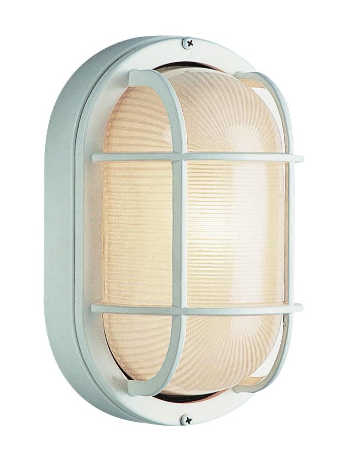 Aria 1-Light Caged Ribbed Glass Bulkhead Pocket Lantern