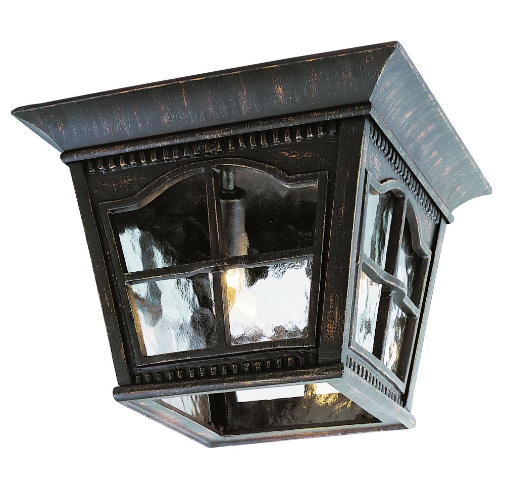 Briarwood 3-Light Rustic, Chesapeake Embellished, Glass and Metal Open Base Outdoor Flush Ceiling La