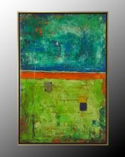 John Richard GBG-0407 - Ragged Scribbling.   A textural display of brilliant color from Jane Farrimond Keltner. Original oil