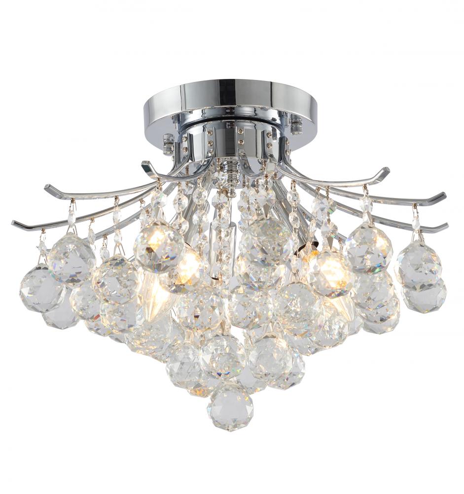 Semi Flush Mount Metal & Crystal