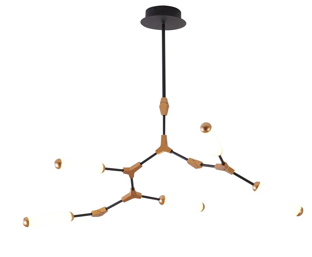 LED Chandelier Black & Gold