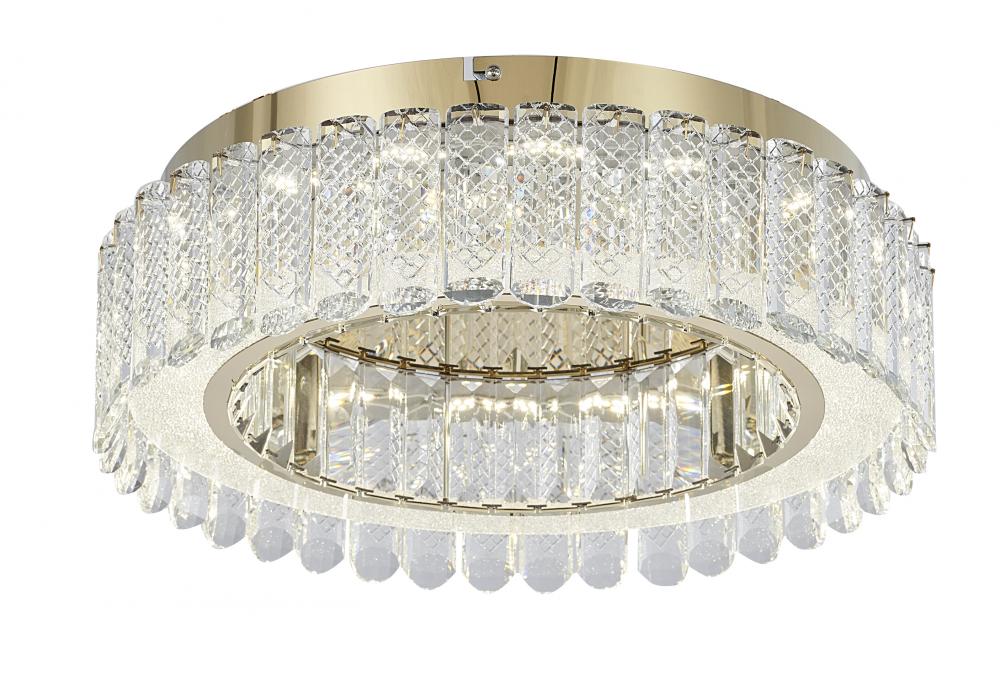 LED Flush Mount Stainless Steel & Crystal