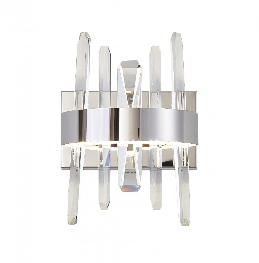 LED Wall Sconce Stainless Steel & Crystal