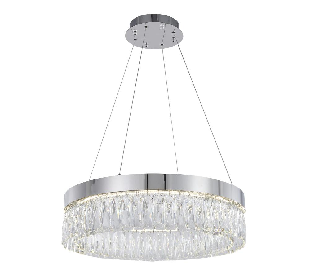 LED Chandelier Stainless Steel & Crystal