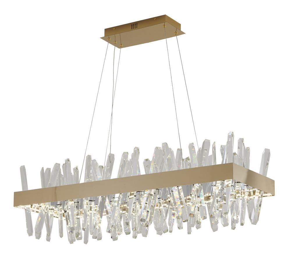 LED Chandelier Stainless Steel & Crystal