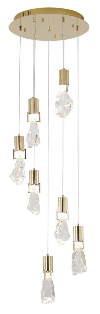 Chandelier  Stainless Steel & Crystal