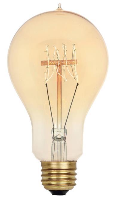 40W A23 Incandescent Amber E26 (Medium) Base, 120 Volt, Card