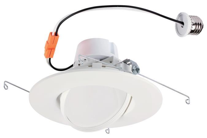 13W Sloped Recessed LED Downlight 6" Dimmable 3000K E26 (Medium) Base, 120 Volt, Box