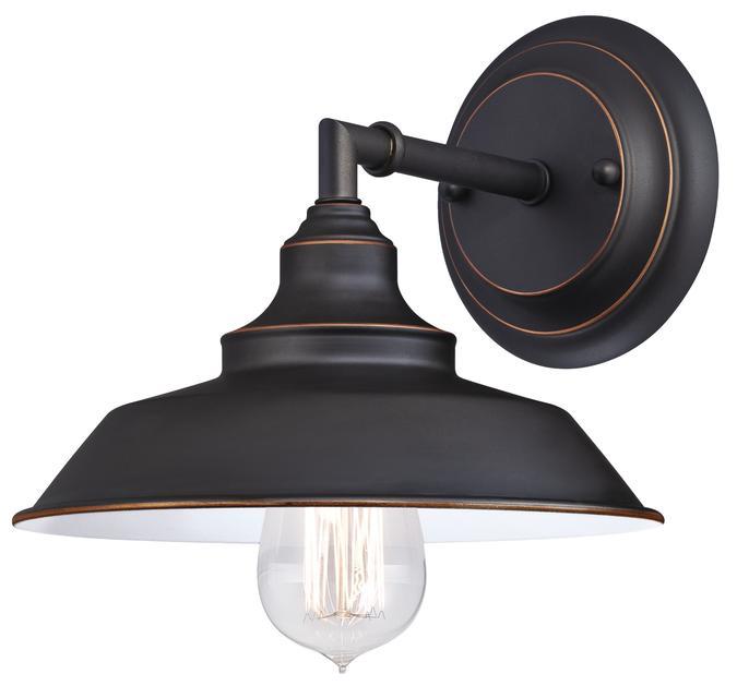 1 Light Wall Fixture Oil Rubbed Bronze Finish with Highlights