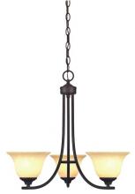 Westinghouse 6221500 - 3 Light Chandelier Oil Rubbed Bronze Finish Burnt Scavo Glass