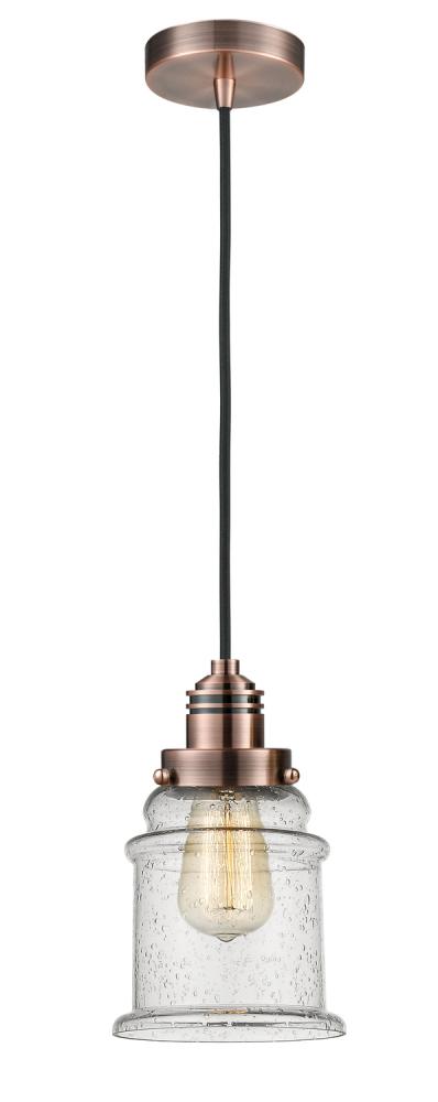 Winchester - 1 Light - 8 inch - Antique Copper - Cord hung - Mini Pendant