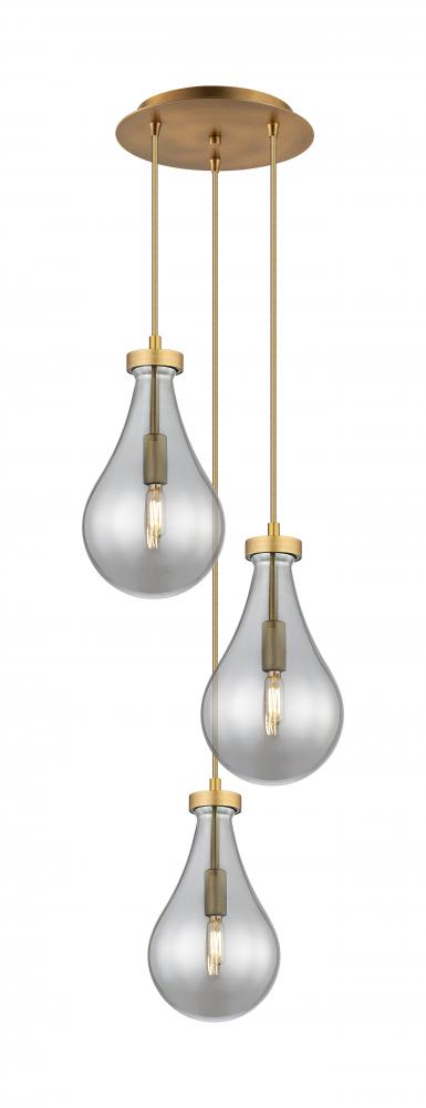 Owego - 3 Light - 13 inch - Brushed Brass - Multi Pendant