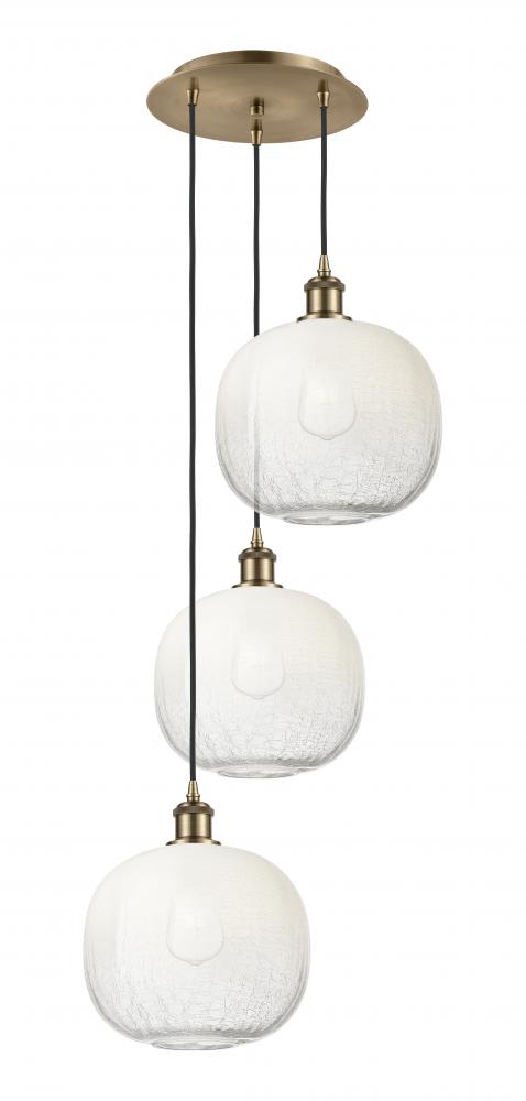 Brookhaven Sphere - 3 Light - 17 inch - Antique Brass - Cord Hung - Multi Pendant