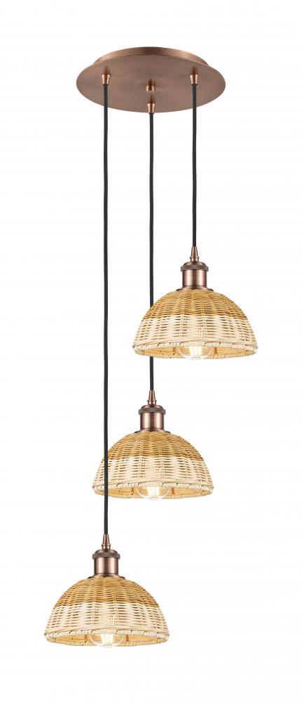Bristol Natural II - 3 Light - 14 inch - Polished Nickel - Cord Hung - Multi Pendant
