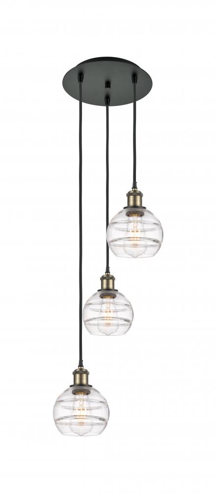 Rochester - 3 Light - 12 inch - Black Antique Brass - Cord Hung - Multi Pendant