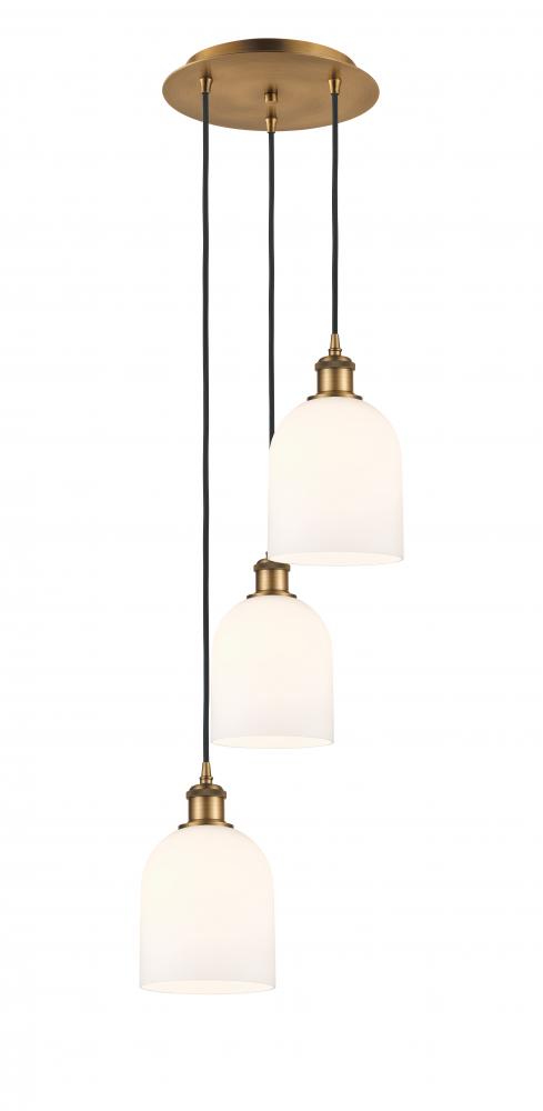 Bella - 3 Light - 12 inch - Brushed Brass - Cord hung - Multi Pendant