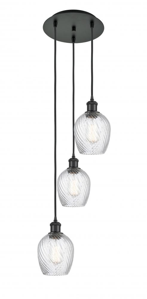 Salina - 3 Light - 12 inch - Matte Black - Cord Hung - Multi Pendant