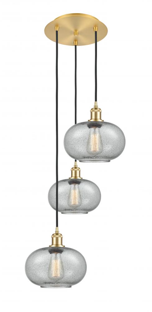 Gorham - 3 Light - 16 inch - Satin Gold - Cord Hung - Multi Pendant