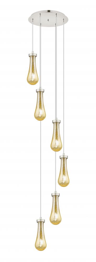 Owego - 6 Light - 16 inch - Brushed Polished Nickel - Multi Pendant