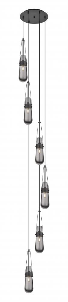 Milan - 6 Light - 15 inch - Matte Black - Multi Pendant