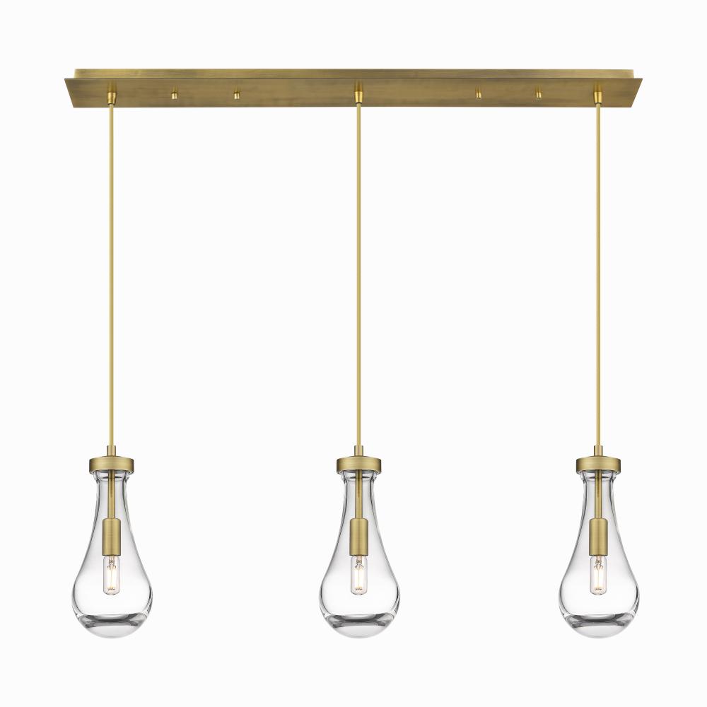 Owego - 3 Light - 37 inch - Brushed Brass - Linear Pendant